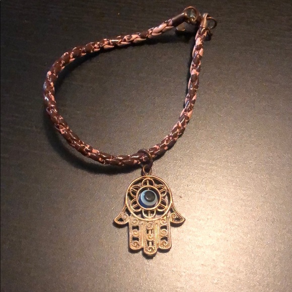 Bronze Evil Eye Braided Bracelet - Picture 1 of 2